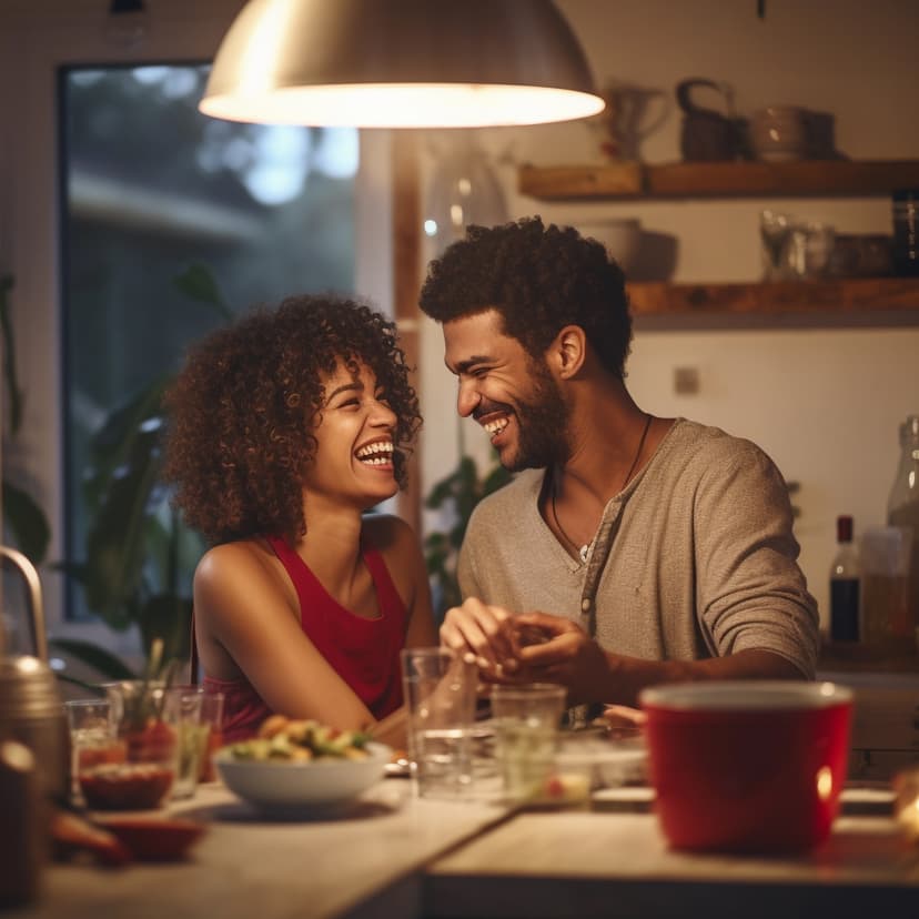 Couple having meaningful conversation